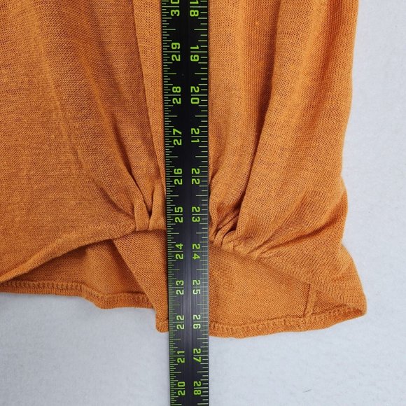 Eileen Fisher Shirt Womens Large Orange Organic Linen Long Sleeve Crew Neck - Picture 5 of 9